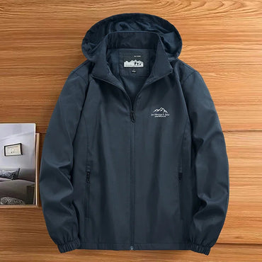 Men’s Hooded Windbreaker Jacket – Autumn Winter Casual Coat