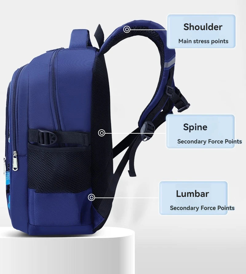 New Elementary School Students Schoolbag Boys 1-3-6 Grades 6-12 Years Old Lightweight Leisure CHILDREN'S Shoulder Bag Large Capa