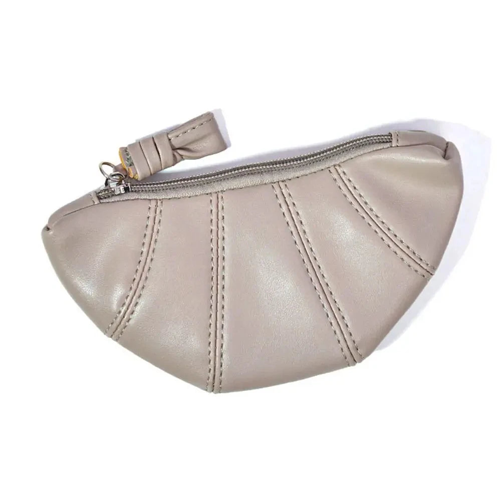 French Croissant Zipper Wallet & Makeup Handbag