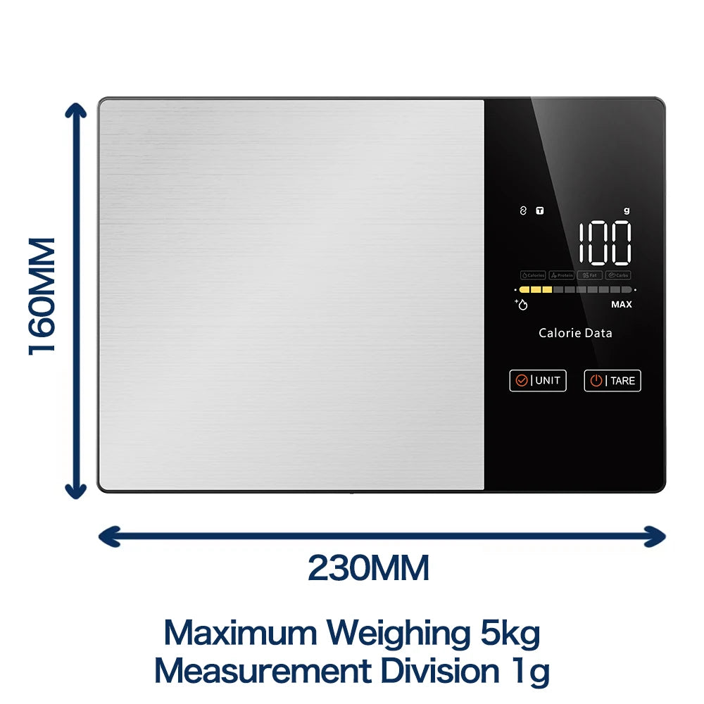 Digital Kitchen Scale 5kg – Smart Nutrition Food Scale