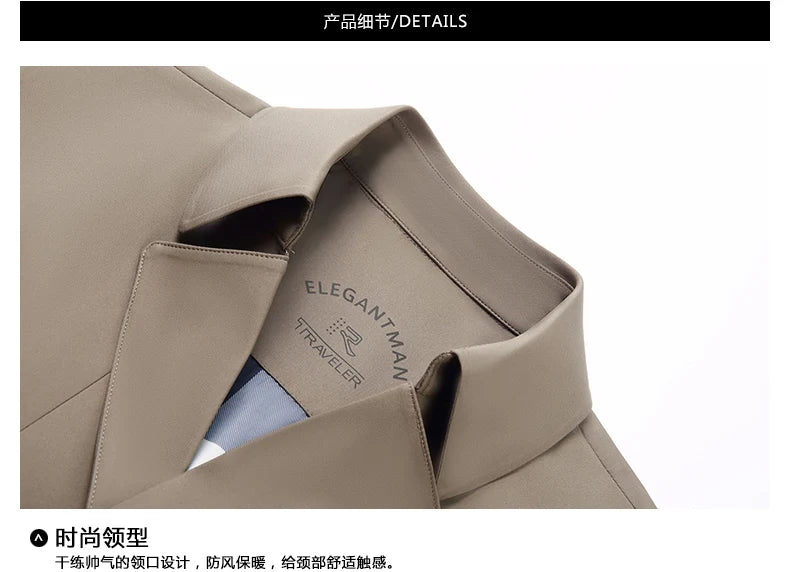 Trench Coat – Business Casual Single Breasted Jacket