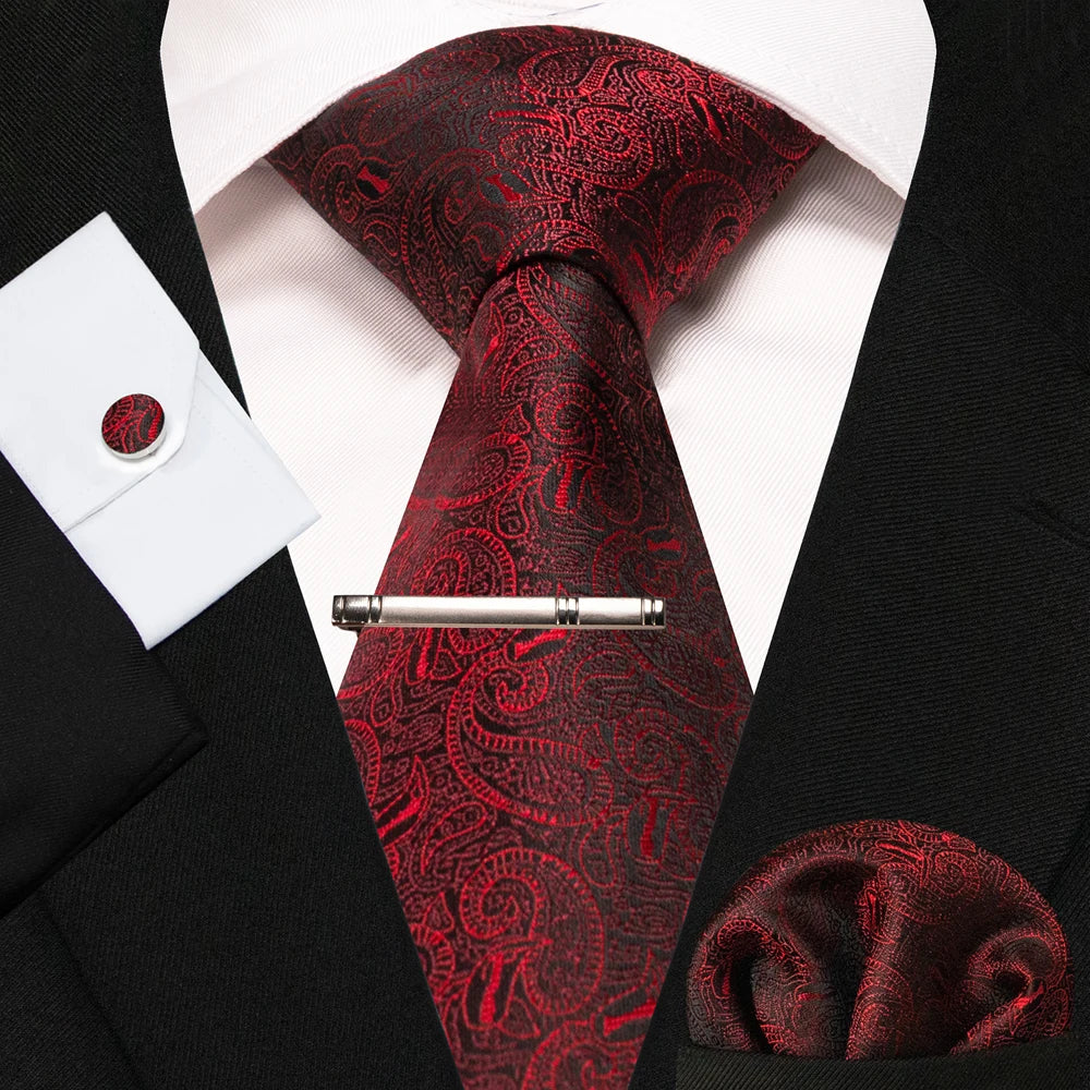 8cm Silk Men’s Tie Set with Pocket Square