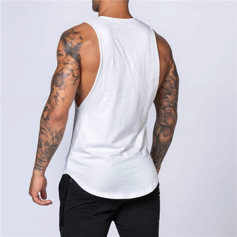 Men’s Cotton Gym Tank Top – Sleeveless Fitness Muscle Vest