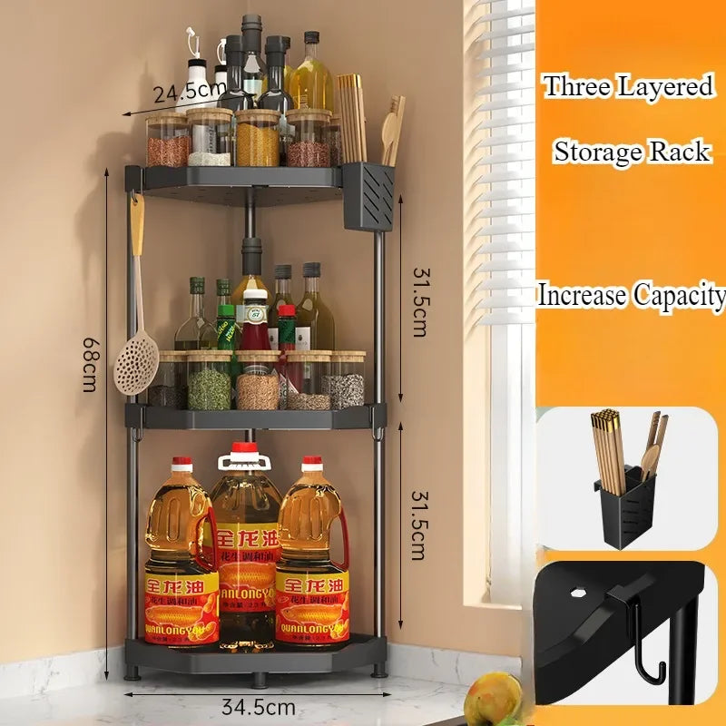 3-Tier Kitchen Seasoning Shelf Spice Countertop Rack
