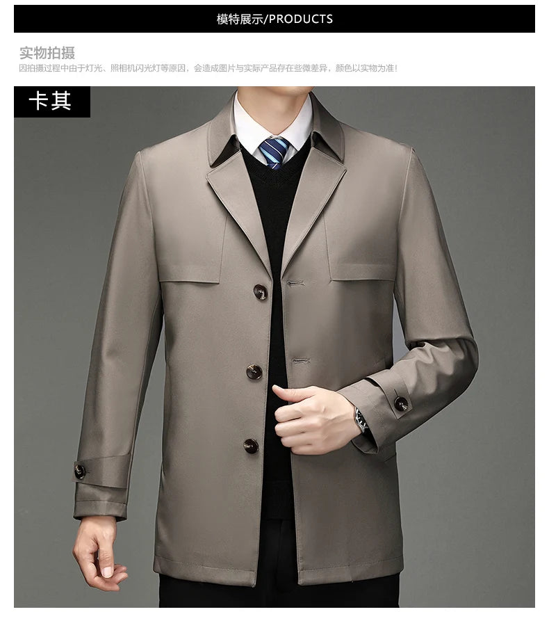 Trench Coat – Business Casual Single Breasted Jacket