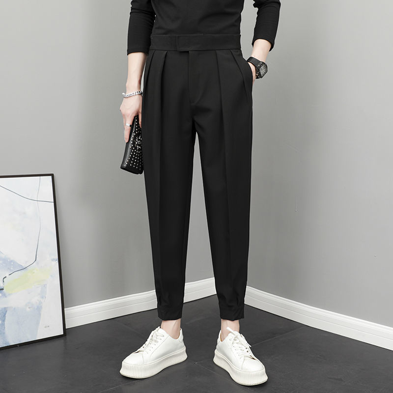 Men High Waist Casual Loose Spring Summer Pants