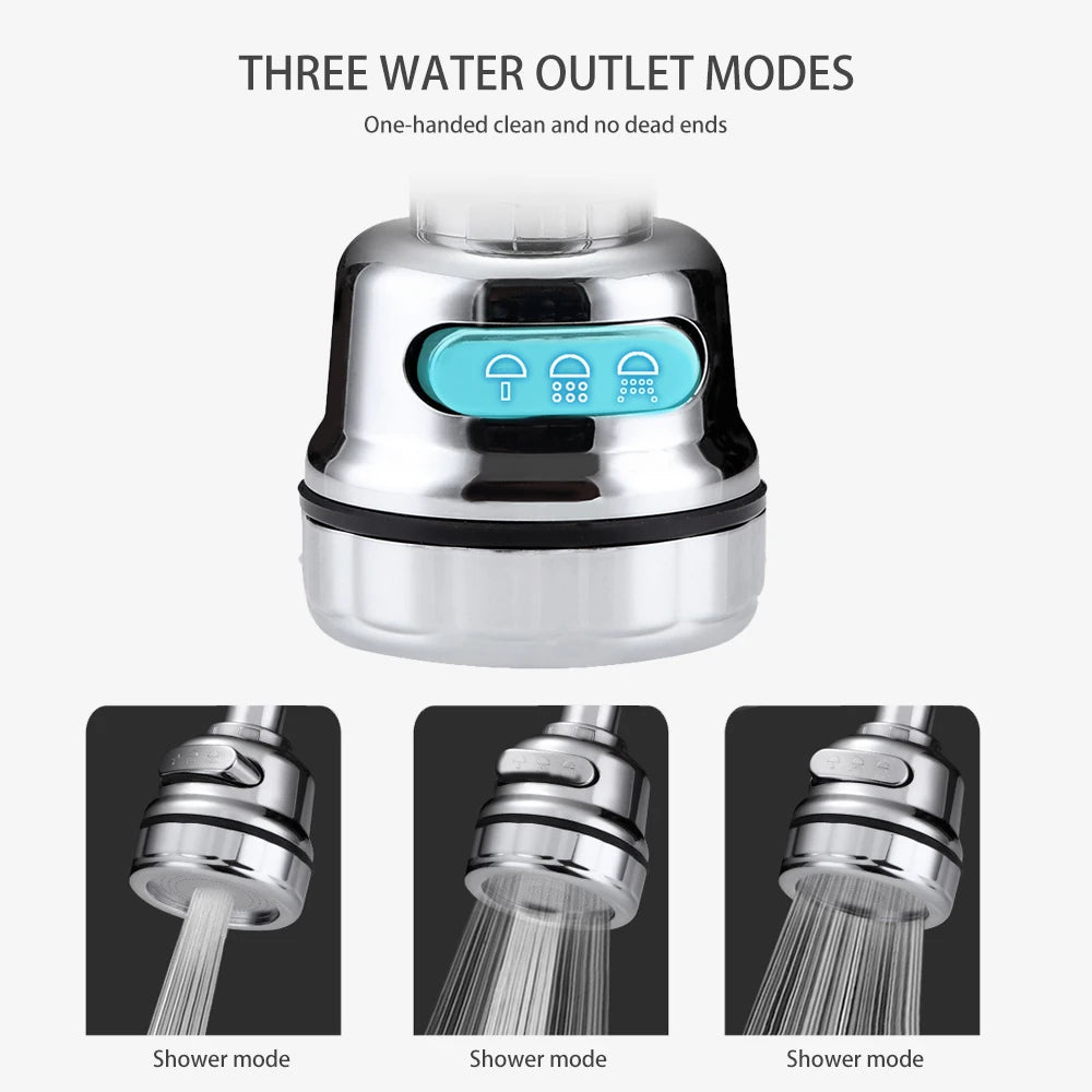 360° Faucet Aerator Nozzle – 3 Modes High Pressure