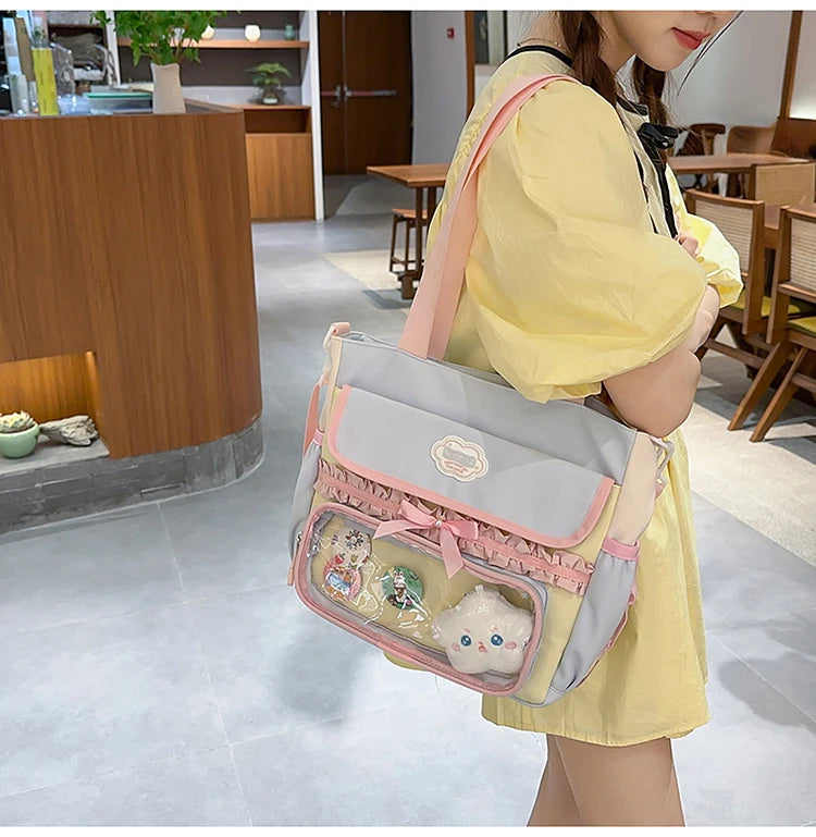 Large Capaci Children's School Bag Set for Girls Primary And Middle School Double oulder Bapa Sweet College Sle