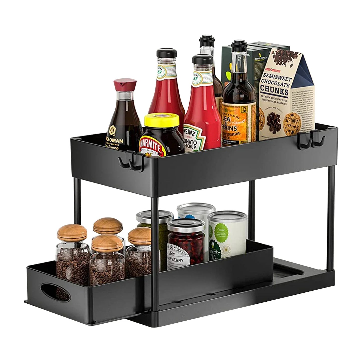 2-Tier Under Sink Organizer Sliding Drawer Rack