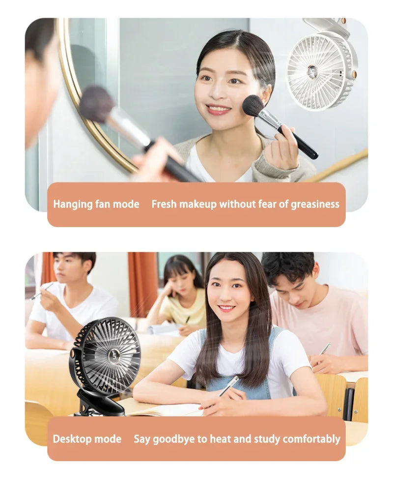 Xiaomi Youpin Clip-on Fan 5 Speed Quiet Rechargeable Desktop Portable Air Circulator Wireless Fan With LED Light Camping Home