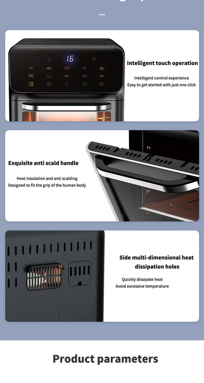 10L Large Electric Air Fryer Oven Oil-Free