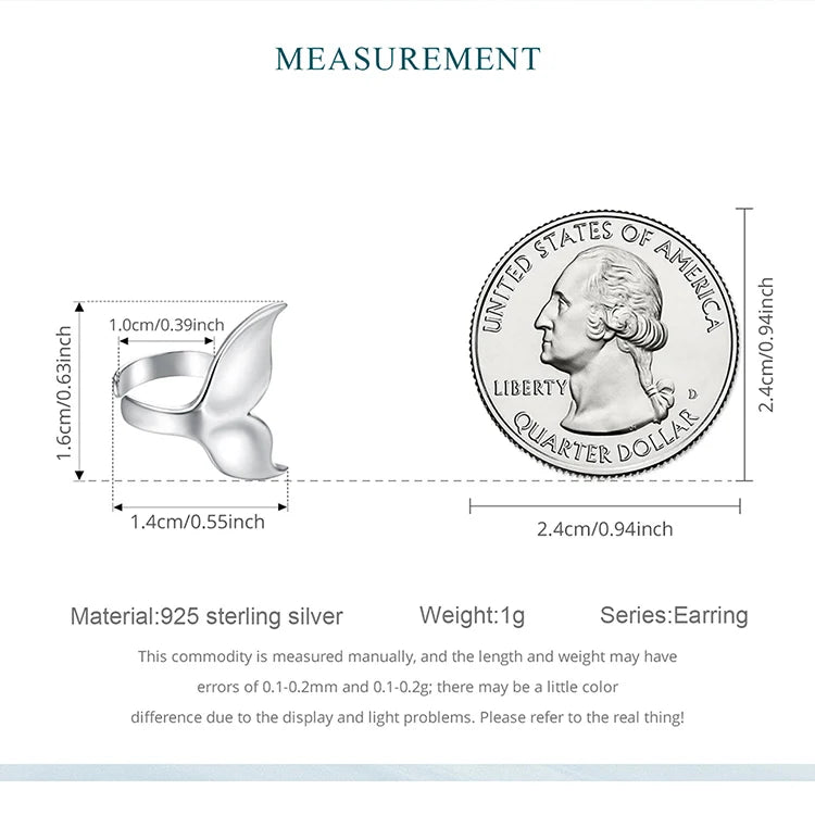 Bamoer 925 Silver Mermaid & Starfish Ocean Hoop Earrings