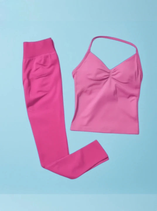 Women's Fitness Impact Net and Neck Halter Shirt  Yoga and Pilates Fitness Kit