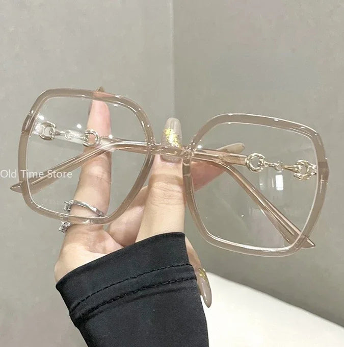 Oversized Square Myopia Glasses – Anti Blue Light Lenses