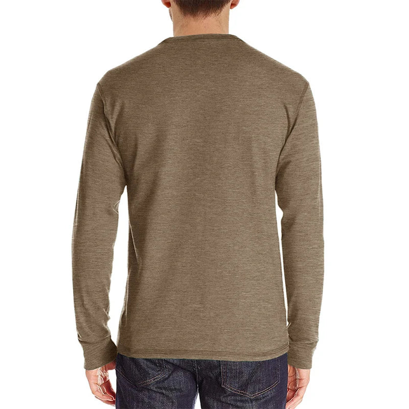 Men’s Casual Long Sleeve Elastic T-Shirt