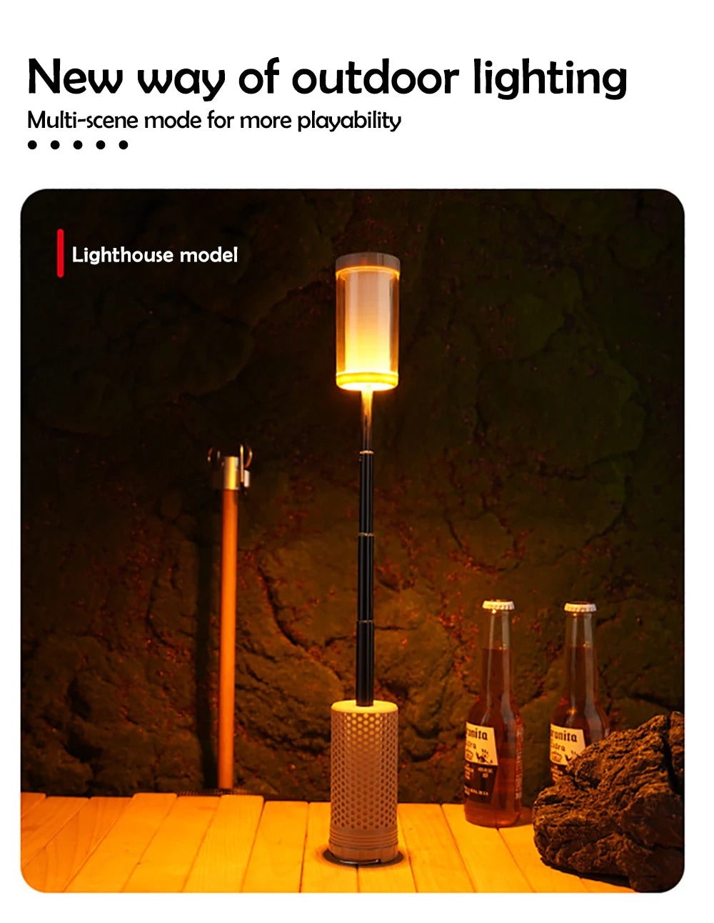 Camping Lantern Rechargeable Telescopic Collapsible LED Tent Light