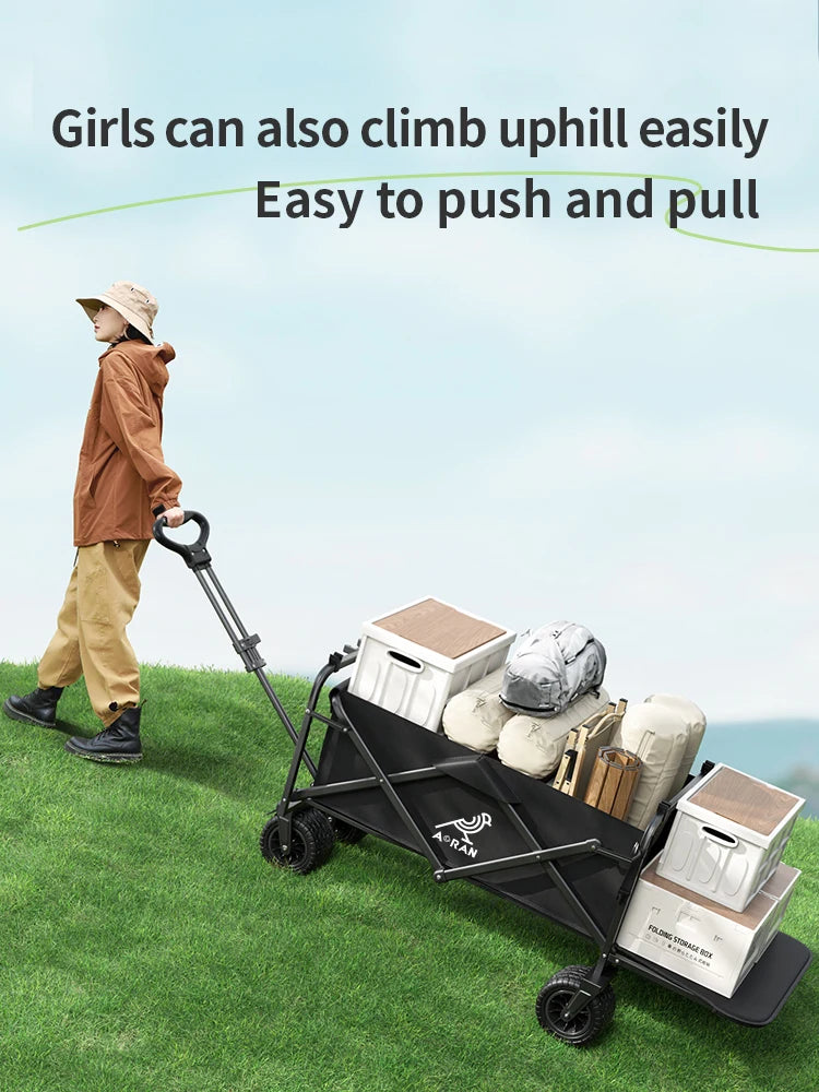 Foldable Camping Trolley – Large-Capacity Picnic Cart