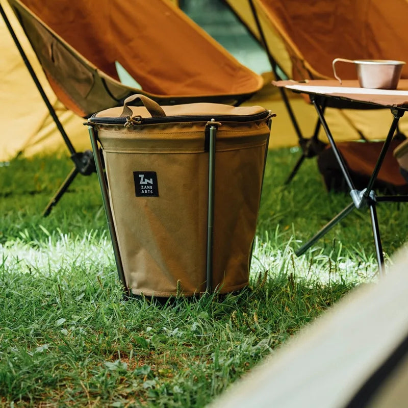 Outdoor Camping Trash Can, Foldable Storage, Round Bucket, Water Bucket, Self Driving Camping Cleaning, Portable Vehicle