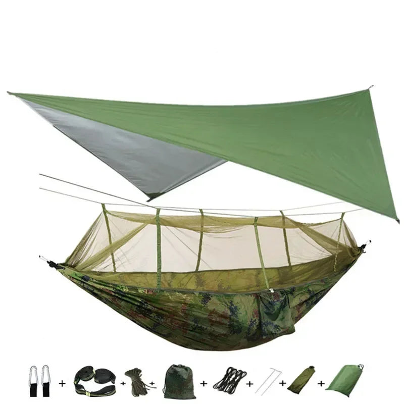 Swallowtail Camping Hammock with Mosquito Net & Rainfly