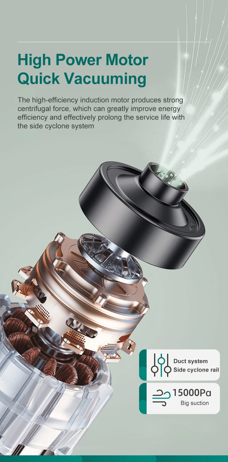 15000Pa Handheld Vacuum Cleaner – Wireless HEPA Filter