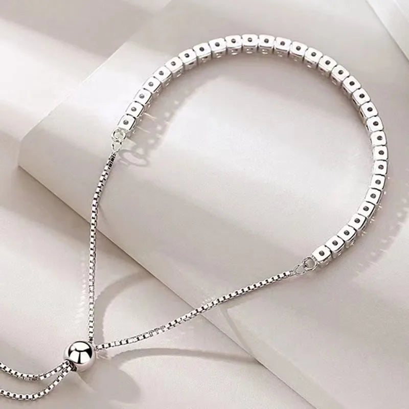 Popular Inlaid Zircon Combination Chain 925 Sterling Silver Bracelet New Ladies Jewelry Birthday Party Gift Fashion Jewelry