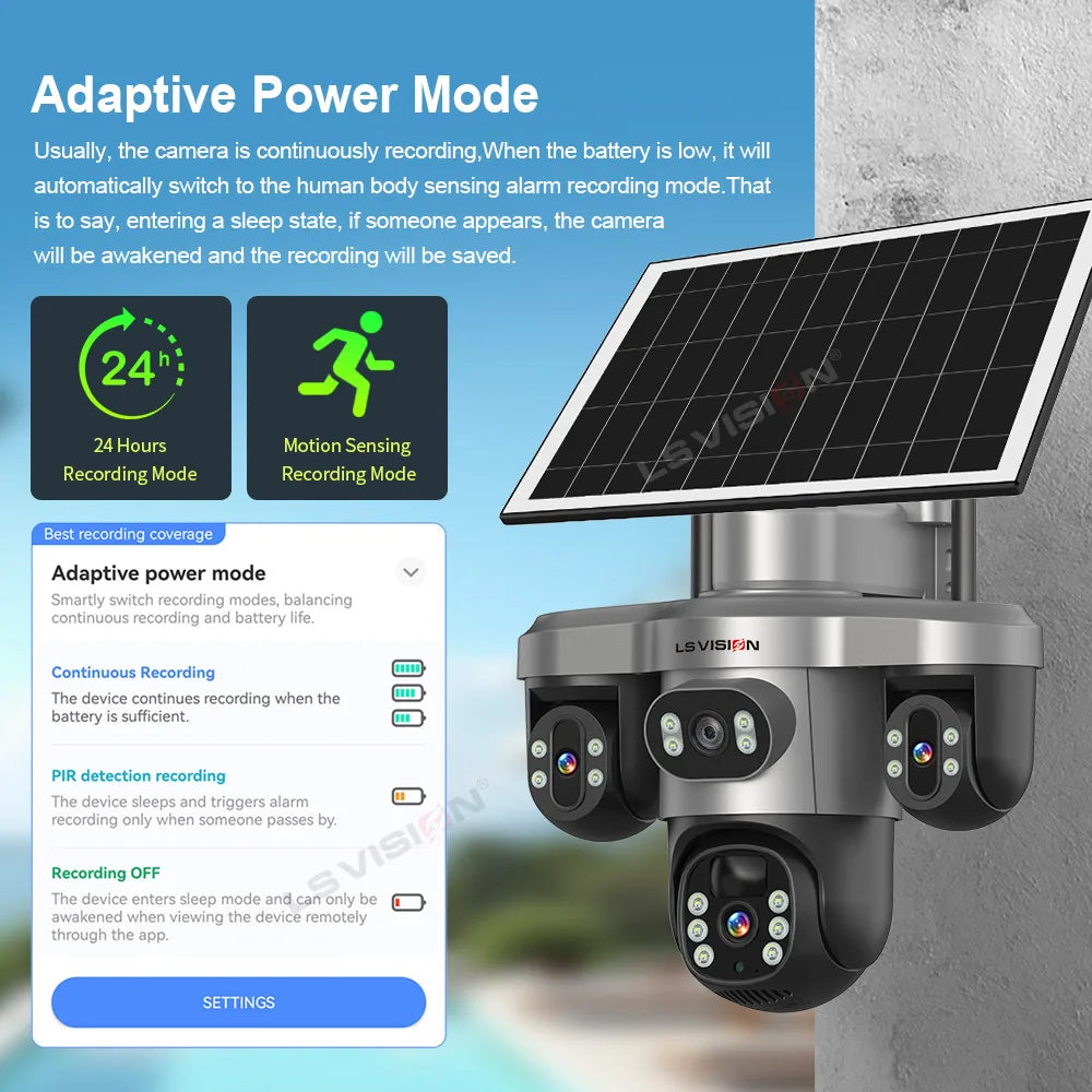 LS VISION V380 Pro 4G Solar PTZ Security Camera 15MP
