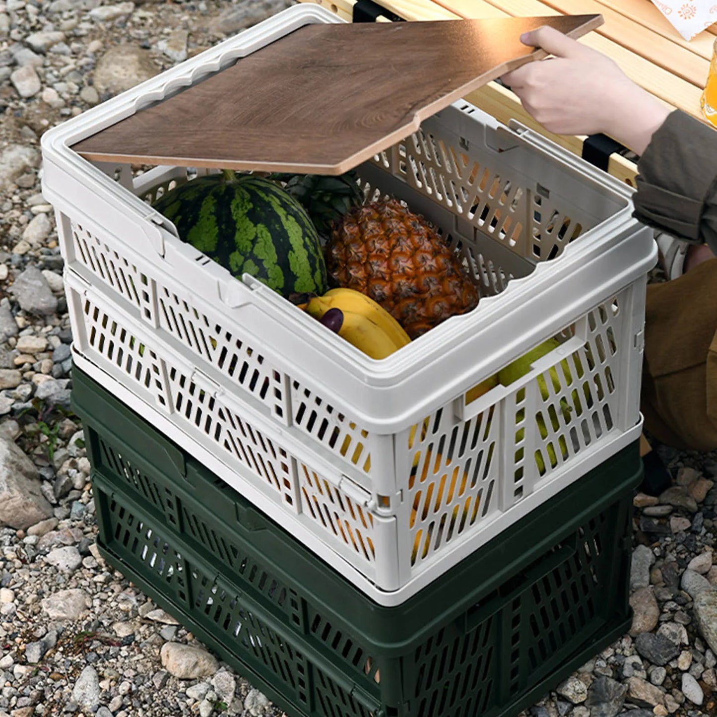 Foldable Camping Storage Basket Large Capacity
