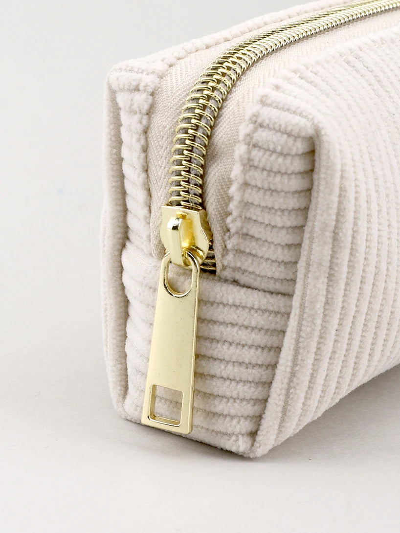 Solid Color Pencil Case Estuche Escolar Pencils Cases Trousse Corduroy Pen Case Stationery Simple School Supplies Pencil Pouch