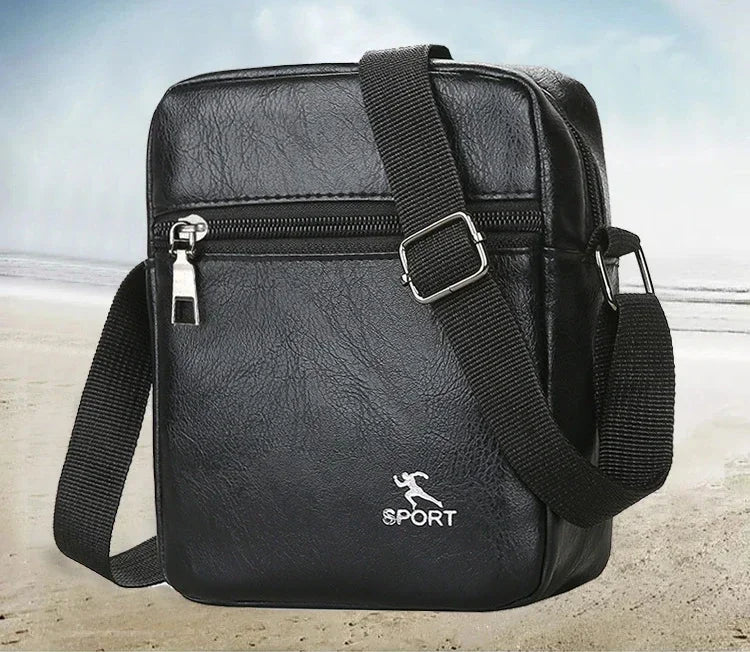 Vintage Messenger Bag Men PU Leather Business Worker Shoulder Bag Brown Black Man Crossbody Bag Male Handbag Gift for Husband