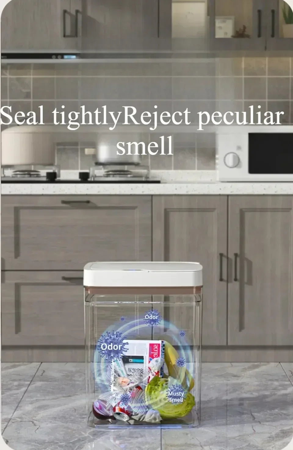 Smart Sensor Trash Bedroom Kitchen Touchless Rubbish Cans Waterproof Moisture Resistant Closed New Durable Sensor Garbage Bin