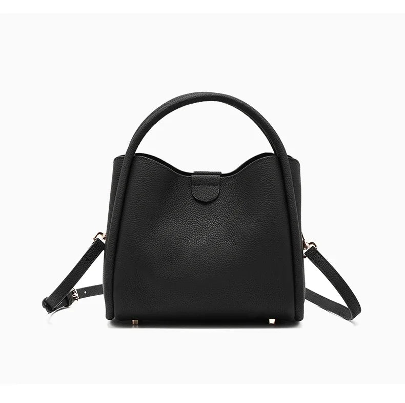 Women's Natural Cow Real Leather Shoulder Bag Ladies Retro Fashion Luxury Crossbody Bag Female Cowhide Commuter Handbag for Lady