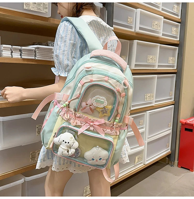 Large Capaci Children's School Bag Set for Girls Primary And Middle School Double oulder Bapa Sweet College Sle