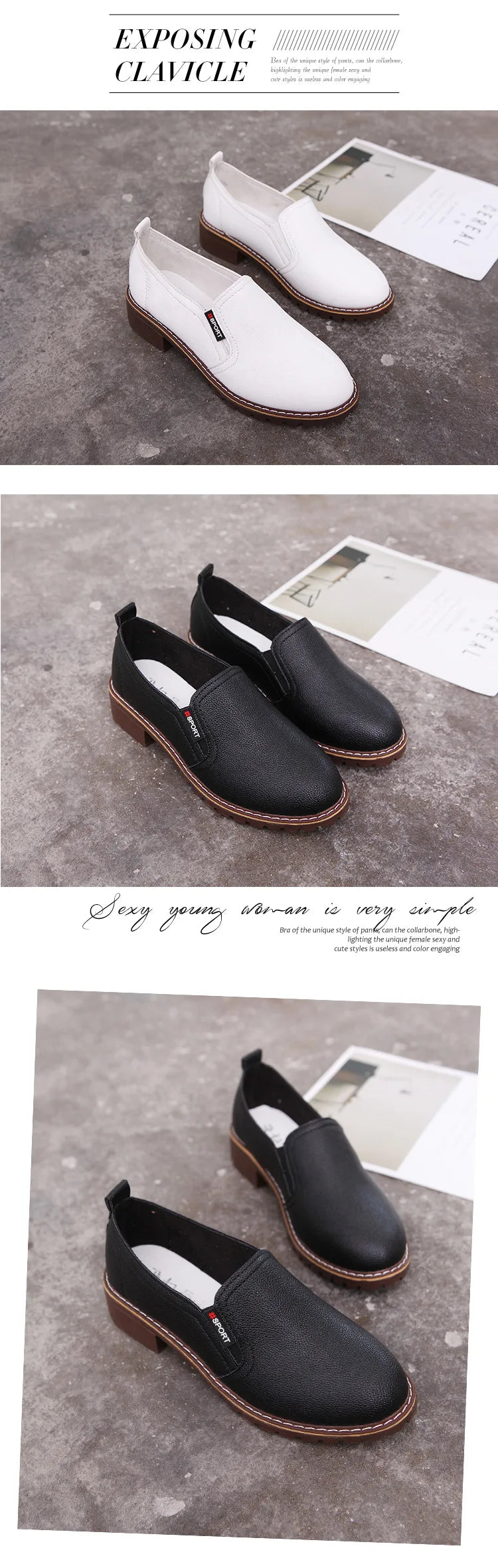 Summer Footwear for Woman Flat Solid Color Oxford Shoes