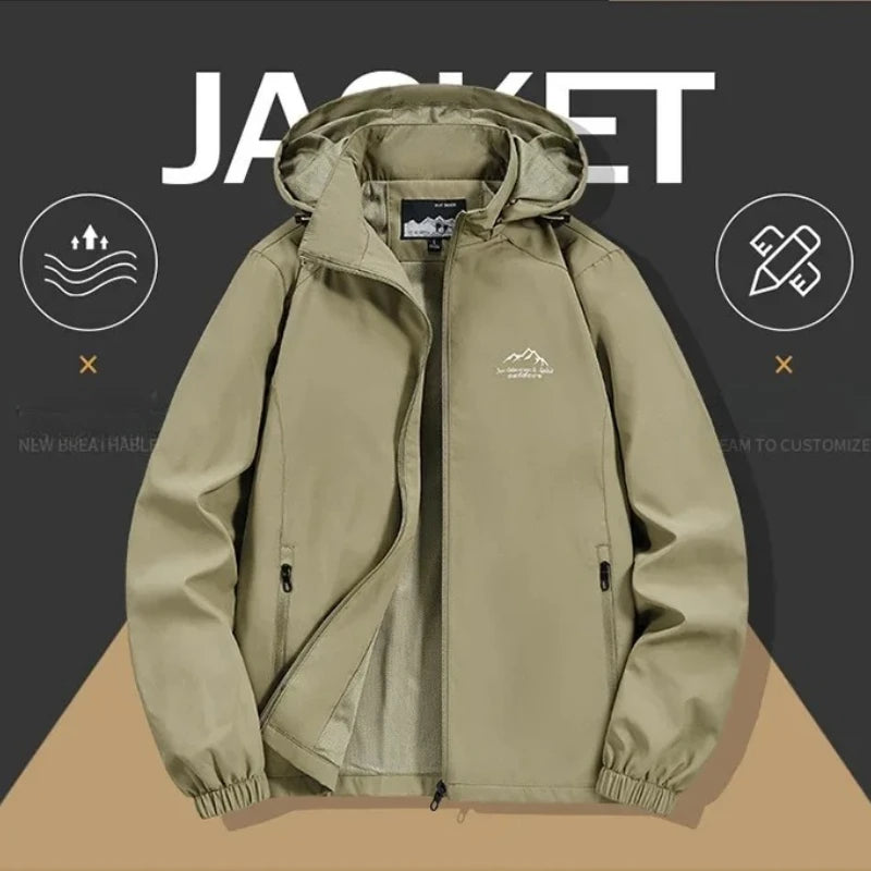Men’s Hooded Windbreaker Jacket – Autumn Winter Casual Coat