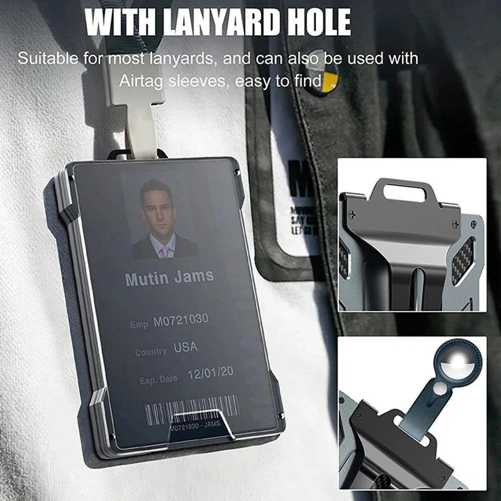 Anti-Theft Aluminum Alloy Work Card & ID Holder