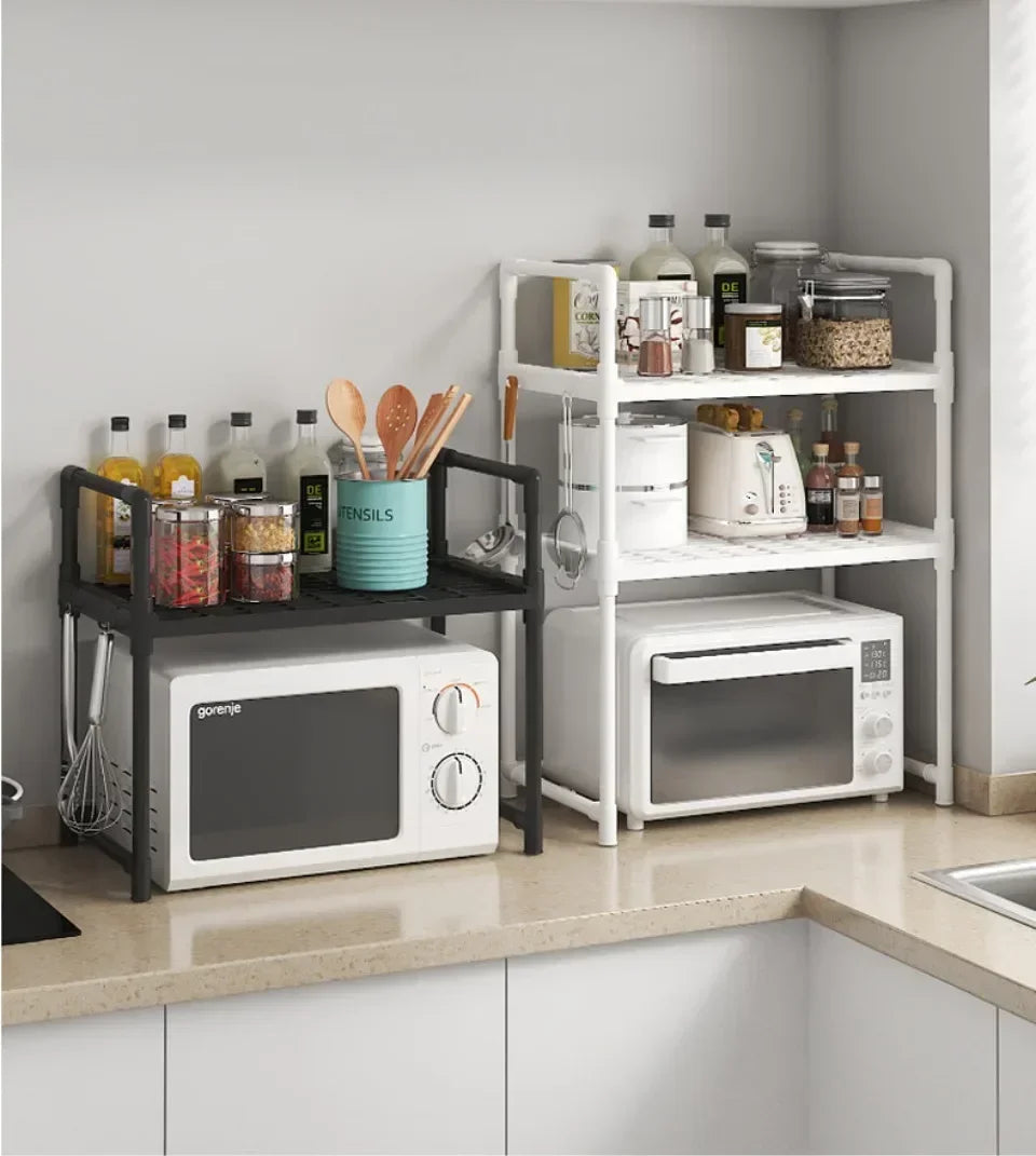 2-Tier Kitchen Microwave & Seasoning Storage Rack