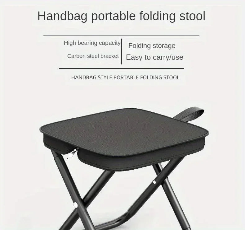 Portable folding stool, foldable hand-held camping stool, special folding stool for camping and fishing outdoors