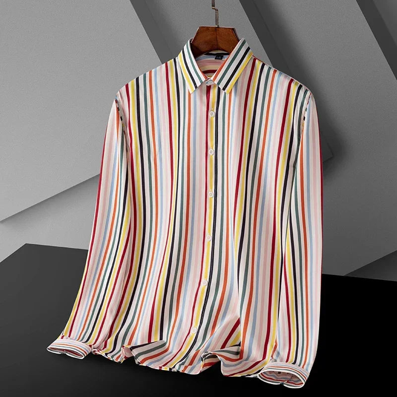 Men’s Striped Long Sleeve Casual Shirt