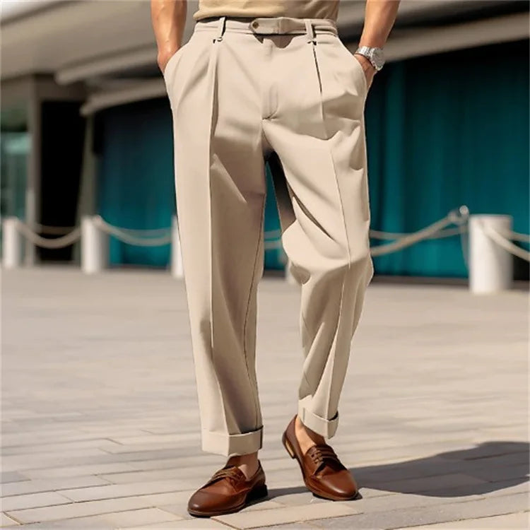 Men’s Straight Mid-Waist Formal Pants