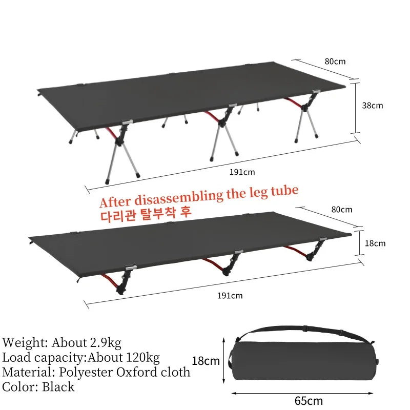 Ultralight Folding Camping Cot Bed – Aluminum Alloy