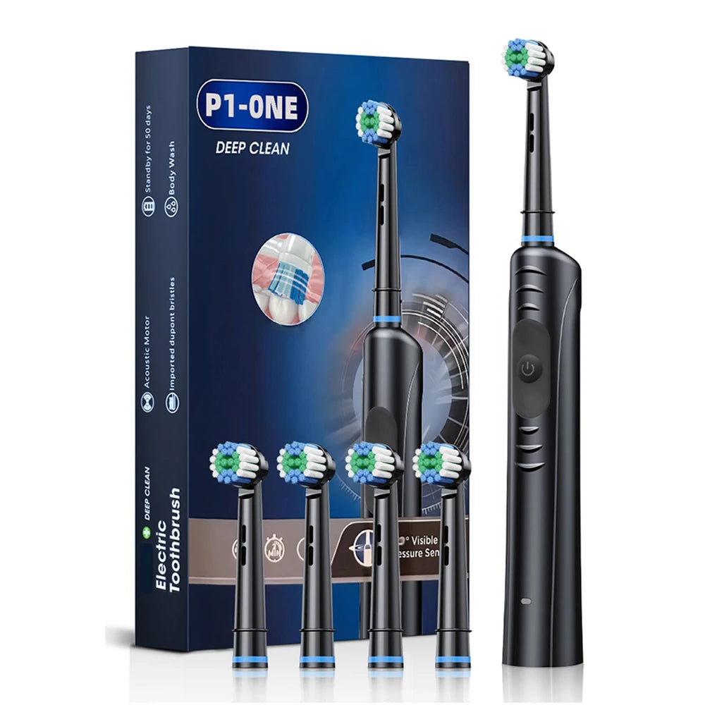 Rechargeable Rotary Electric Toothbrush – 8 Brush Heads