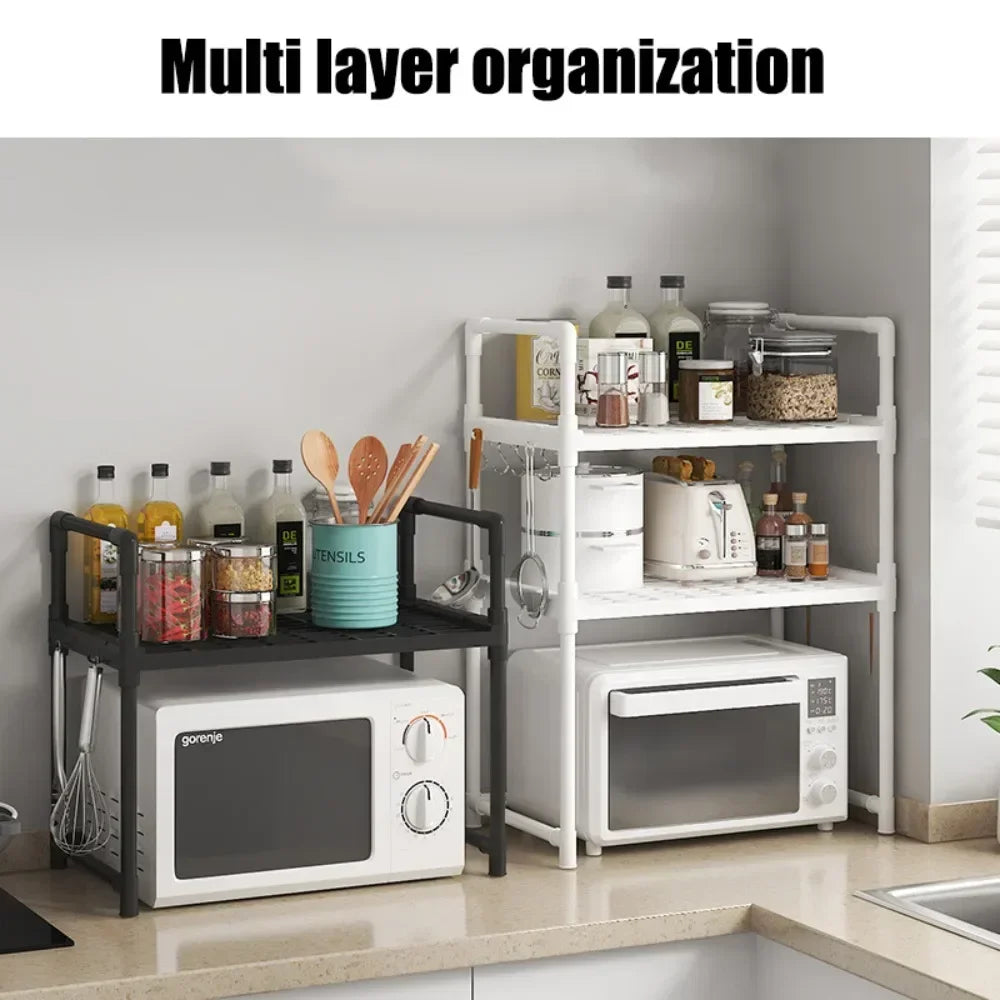 2-Tier Kitchen Microwave & Seasoning Storage Rack