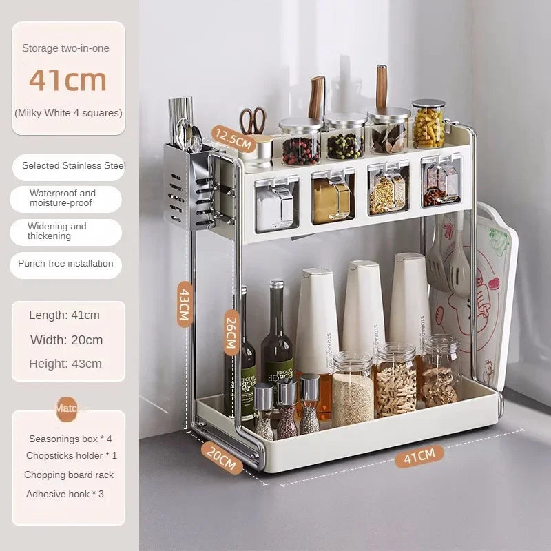 Multi-Functional Kitchen Seasoning & Storage Rack