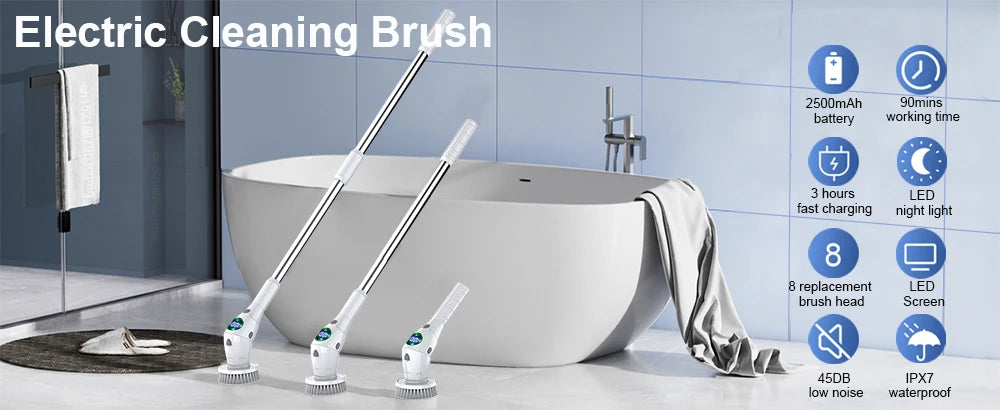Electric Cleaning Brush – Wireless Household Scrubber