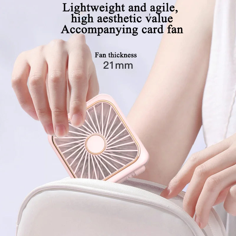 3-in-1 Mini Portable Neck & Handheld Fan with Power Bank