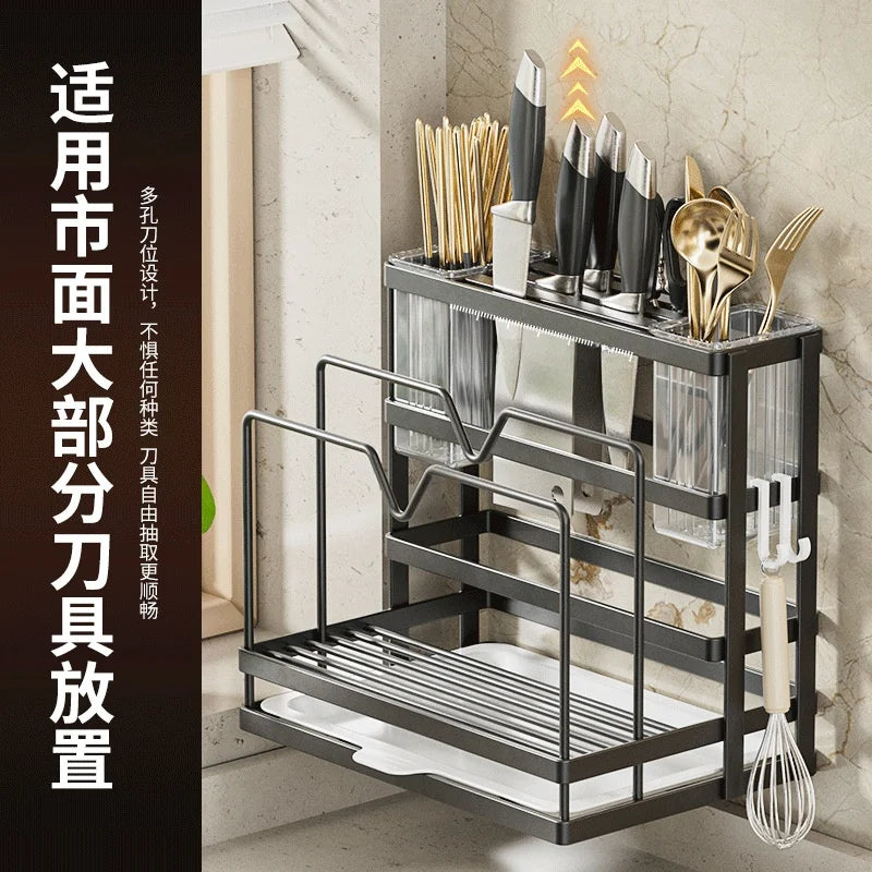 Wall-Mounted Stainless Steel Kitchen Storage Rack