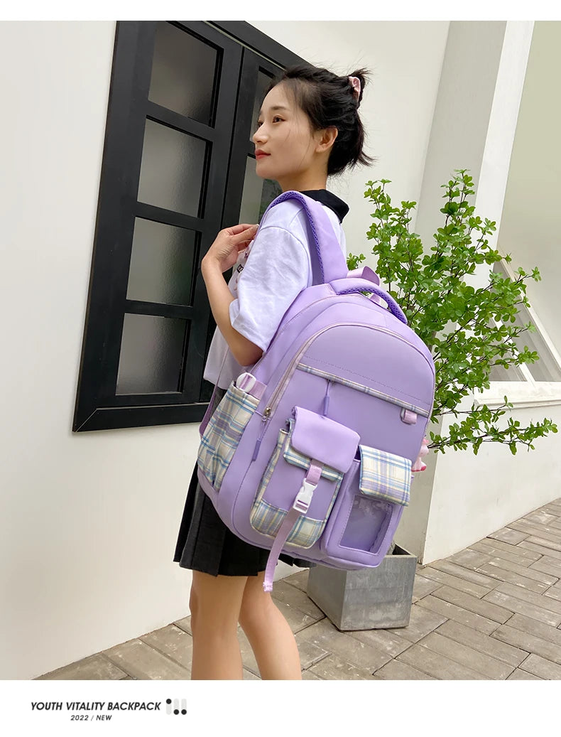 2025 New - Style Schoolbag for Primary School Girls, Suitable for Grades 1, 3 to 6, Child-Friendly, Load-Reducing and Spine