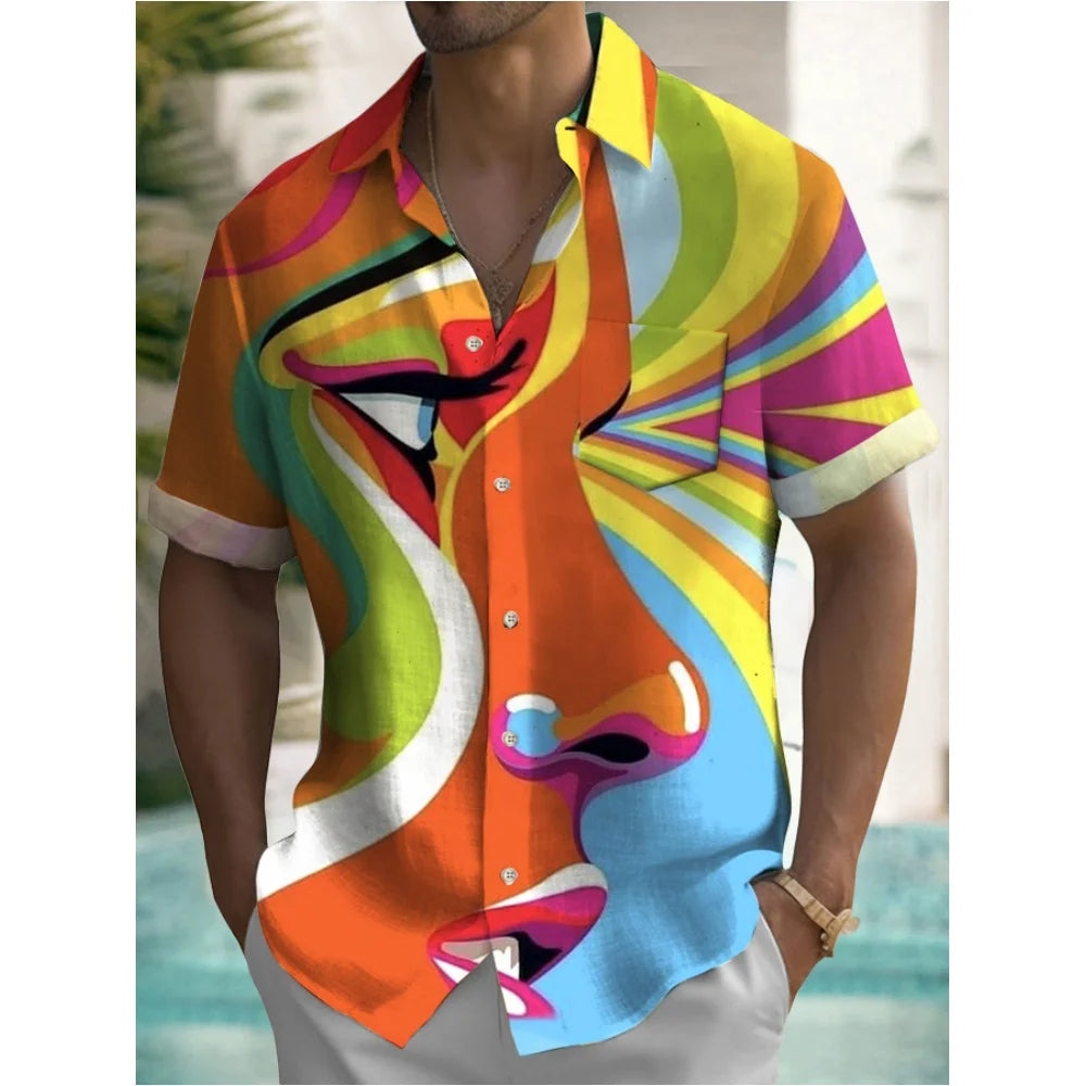 Men’s Hawaiian Shirt – Casual Summer Short Sleeve Top