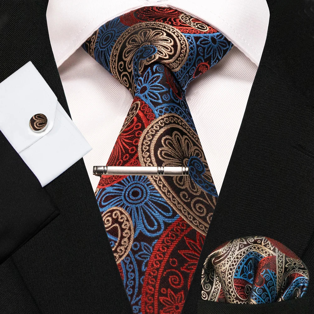 8cm Silk Men’s Tie Set with Pocket Square