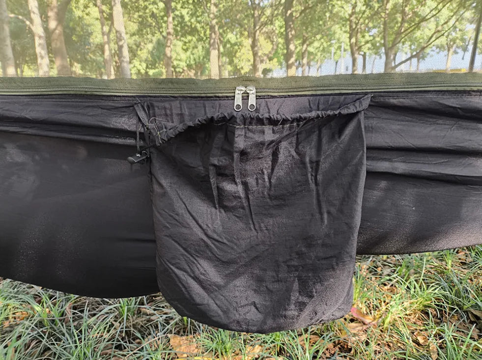 Outdoor camping hammock with mosquito net network foldable portable elastic garden leisure sleep leisure camping equipment